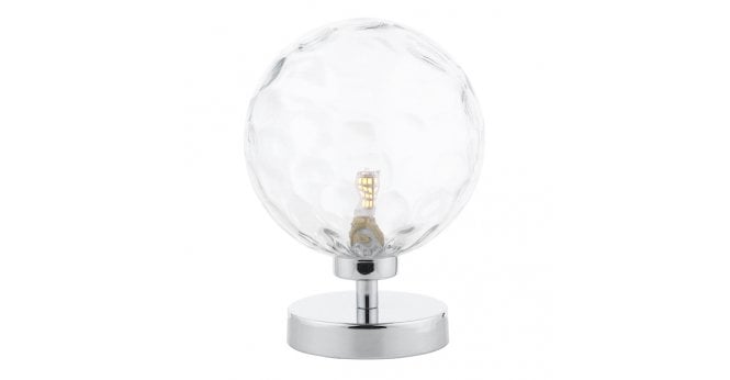 Där Lighting Esben Touch Table Lamp Polished Chrome With Clear Dimpled Glass