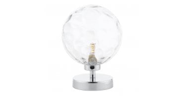 Esben Touch Table Lamp Polished Chrome With Clear Dimpled Glass
