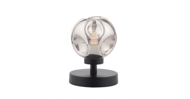 Där Lighting Esben Touch Table Lamp Polished Chrome With Closed Organic Smoked Glass