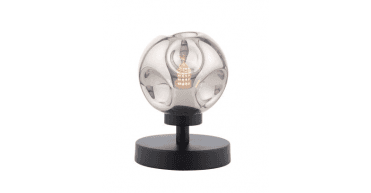 Esben Touch Table Lamp Polished Chrome With Closed Organic Smoked Glass