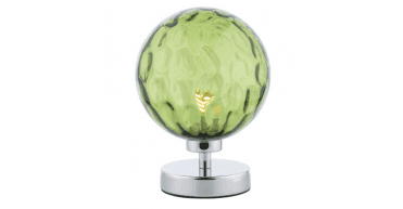 Esben Touch Table Lamp Polished Chrome With Green Dimpled Glass