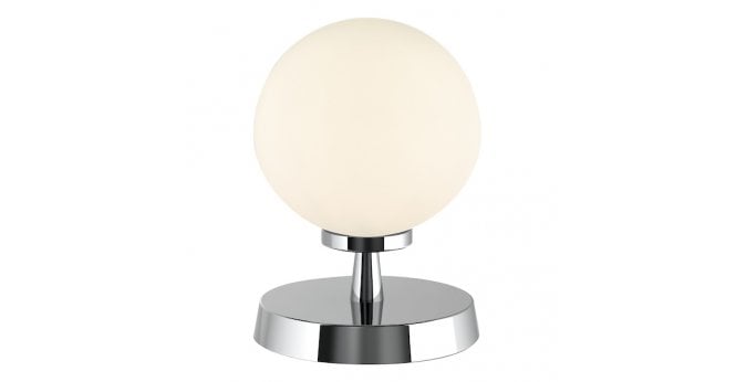 Där Lighting Esben Touch Table Lamp Polished Chrome With Opal Glass