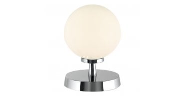 Esben Touch Table Lamp Polished Chrome With Opal Glass