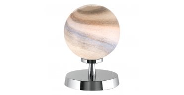 Esben Touch Table Lamp Polished Chrome With Planet Style Glass