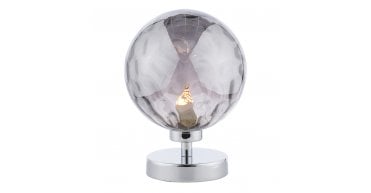 Esben Touch Table Lamp Polished Chrome With Smoked Dimpled Glass
