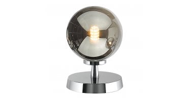 Esben Touch Table Lamp Polished Chrome With Smoked Glass