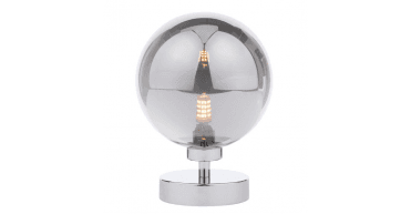 Esben Touch Table Lamp Polished Chrome With Smoked Glass