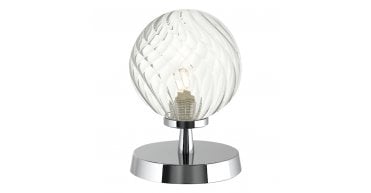 Esben Touch Table Lamp Polished Chrome With Twisted Glass