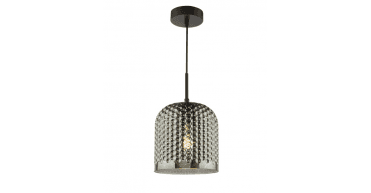 Esila Pendant Matt Black and Smoked Glass
