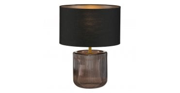 Etan Table Lamp Purple Glass With Shade