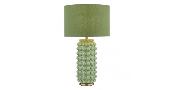 Där Lighting Etzel Table Lamp Green Antique Brass With Shade