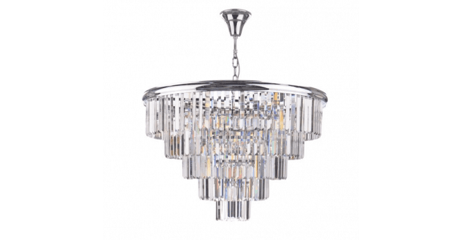Där Lighting Eulalia 12 Light Chandelier Polished Chrome Crystal