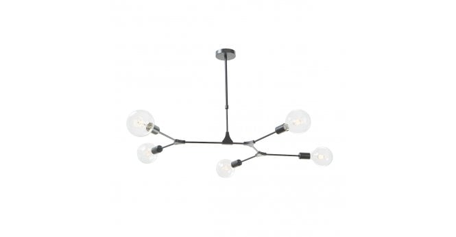Där Lighting Euphemia 5 Light Pendant Black