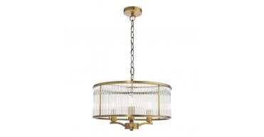 Evelyn 3 Light Pendant Antique Bronze and Glass