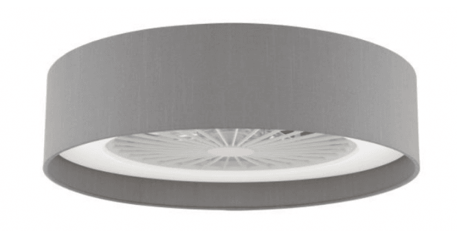 Där Lighting Fan Grey Faux Silk Drum Shade Only 50cm