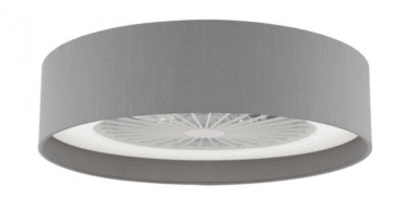 Fan Grey Faux Silk Drum Shade Only 50cm