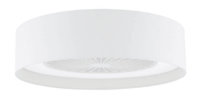 Där Lighting Fan White Faux Silk Drum Shade Only 50cm
