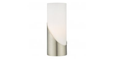 Faris Touch Table Lamp Satin Nickel Opal Glass