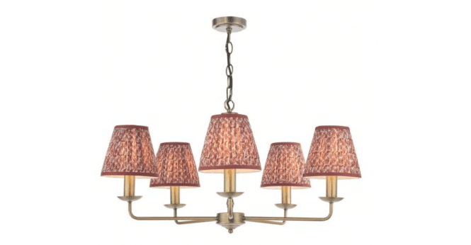 Där Lighting Favian 5 Light Pendant Matt Bronze With Shade