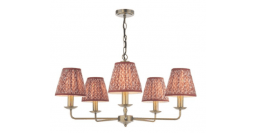 Favian 5 Light Pendant Matt Bronze With Shade