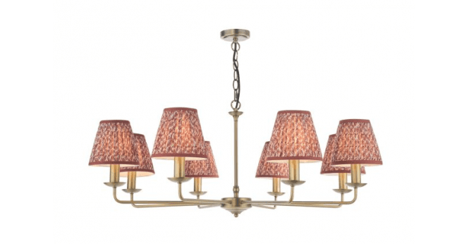 Där Lighting Favian 8 Light Pendant Matt Bronze With Shade