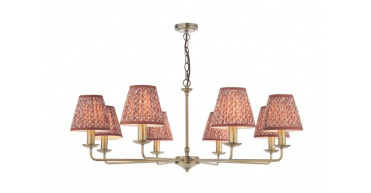 Favian 8 Light Pendant Matt Bronze With Shade