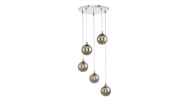 Där Lighting Federico 5 Light Cluster Pendant Polished Chrome Frame Only