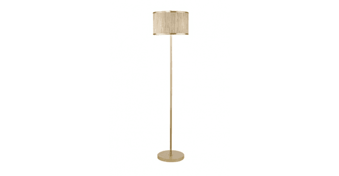 Där Lighting Fenella 3 Light Floor Lamp Gold Leaf and Seagrass