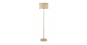Fenella 3 Light Floor Lamp Gold Leaf and Seagrass