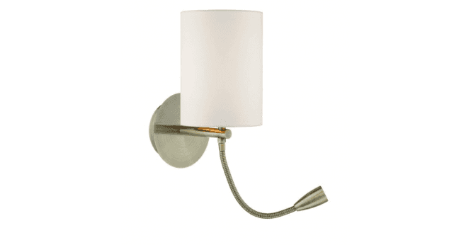 Där Lighting Feta Wall Light Antique Brass With Shade LED