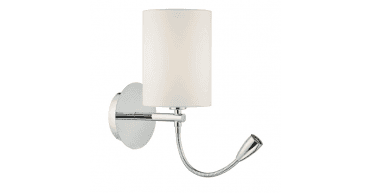 Feta Wall Light Polished Chrome With Shade LED