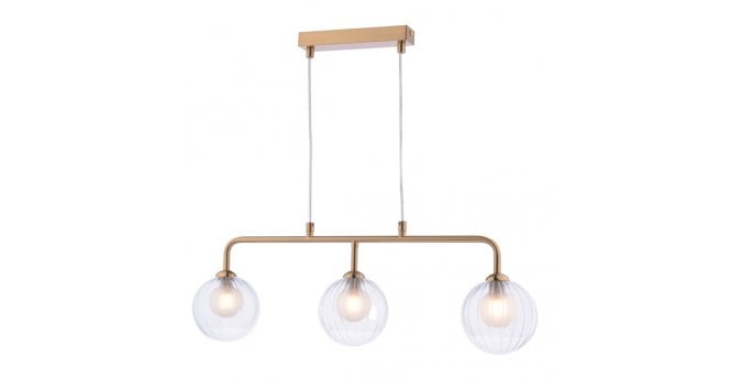 Där Lighting Feya 3 Light Bar Pendant Antique Bronze With Clear/Opal Glass