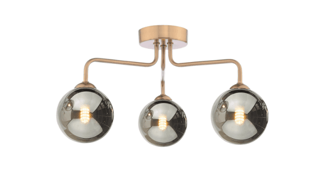 Där Lighting Feya 3 Light Semi-Flush Antique Bronze Fitting Only
