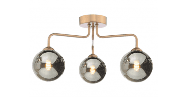 Feya 3 Light Semi-Flush Antique Bronze Fitting Only
