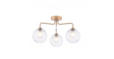 Feya 3 Light Semi-Flush Antique Bronze With Clear/Opal Glass