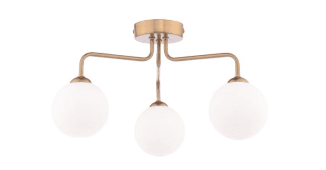Där Lighting Feya 3 Light Semi-Flush Antique Bronze With Opal Glass