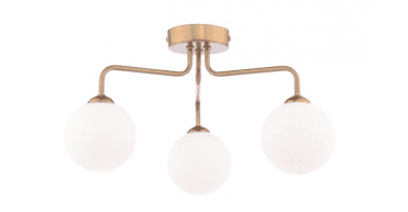 Feya 3 Light Semi-Flush Antique Bronze With Opal Glass