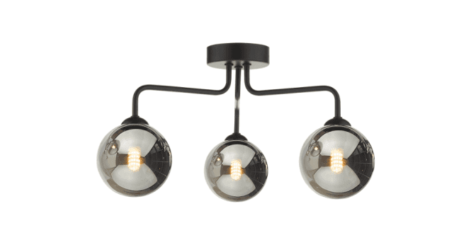 Där Lighting Feya 3 Light Semi Flush Matt Black Frame Only