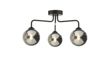 Feya 3 Light Semi Flush Matt Black Frame Only