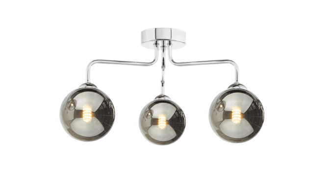 Där Lighting Feya 3 Light Semi Flush Polished Chrome Frame Only