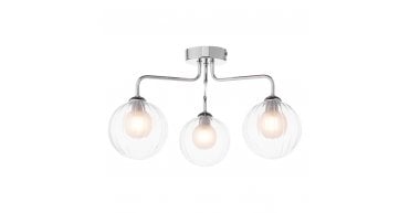 Feya 3 Light Semi Flush Polished Chrome With Clear/Opal Glass