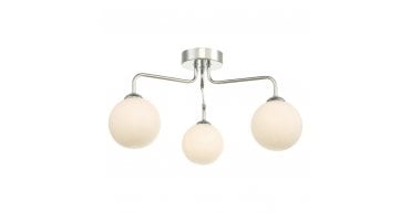 Feya 3 Light Semi Flush Polished Chrome With Opal Glass
