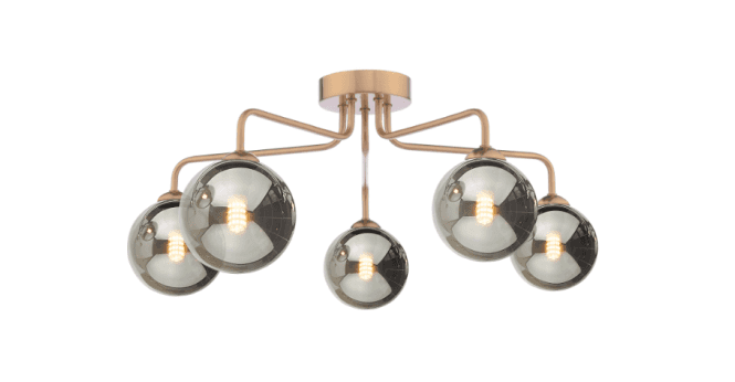 Där Lighting Feya 5 Light Semi-Flush Antique Bronze Fitting Only