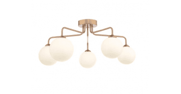 Feya 5 Light Semi-Flush Antique Bronze With Opal Glass