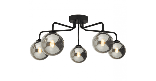 Där Lighting Feya 5 Light Semi Flush Matt Black Frame Only
