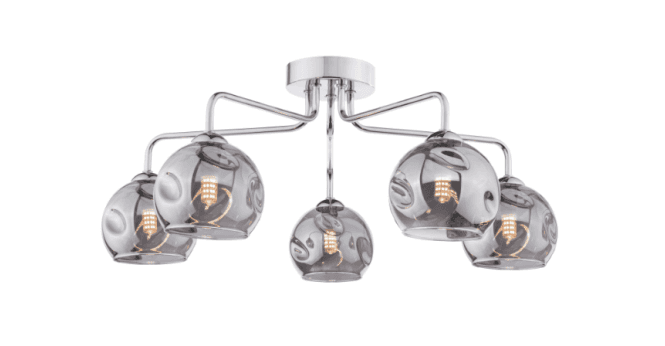 Där Lighting Feya 5 Light Semi Flush Polished Chrome Frame Only