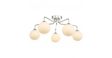 Feya 5 Light Semi Flush Polished Chrome With Opal Glass