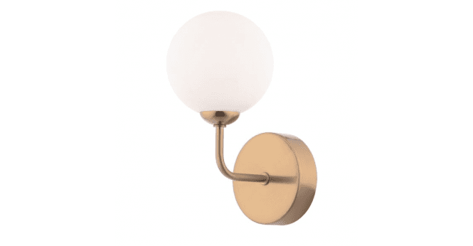 Där Lighting Feya Wall Light Antique Bronze With Opal Glass