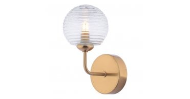 Feya Wall Light Antique Bronze With Ribbed Glass