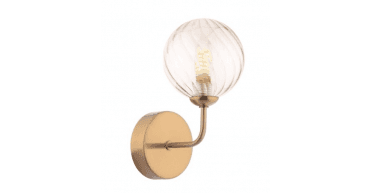 Feya Wall Light Antique Bronze With Twisted Amber Glass
